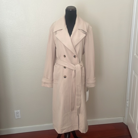 New Beware Bagatelle Collection Beige Tan Natural Trench Coat - Picture 9 of 17